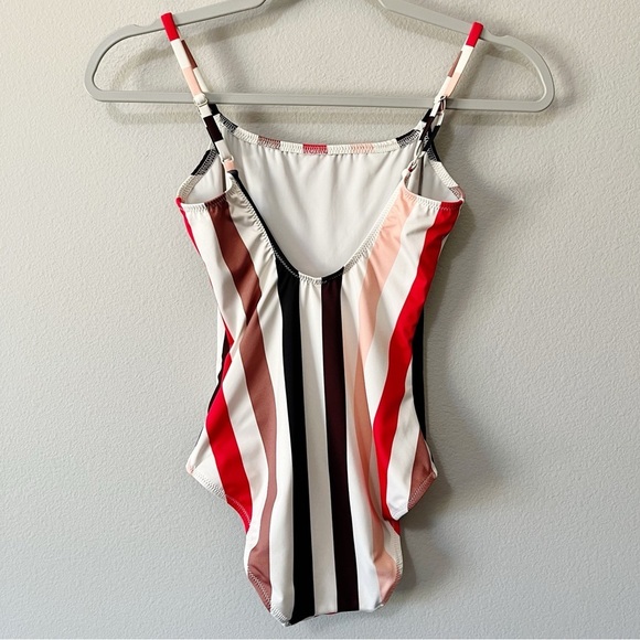 Solid & Striped The Nina One Piece Swimsuit Lipstick Stripe Size XS Adjustable - Picture 8 of 12